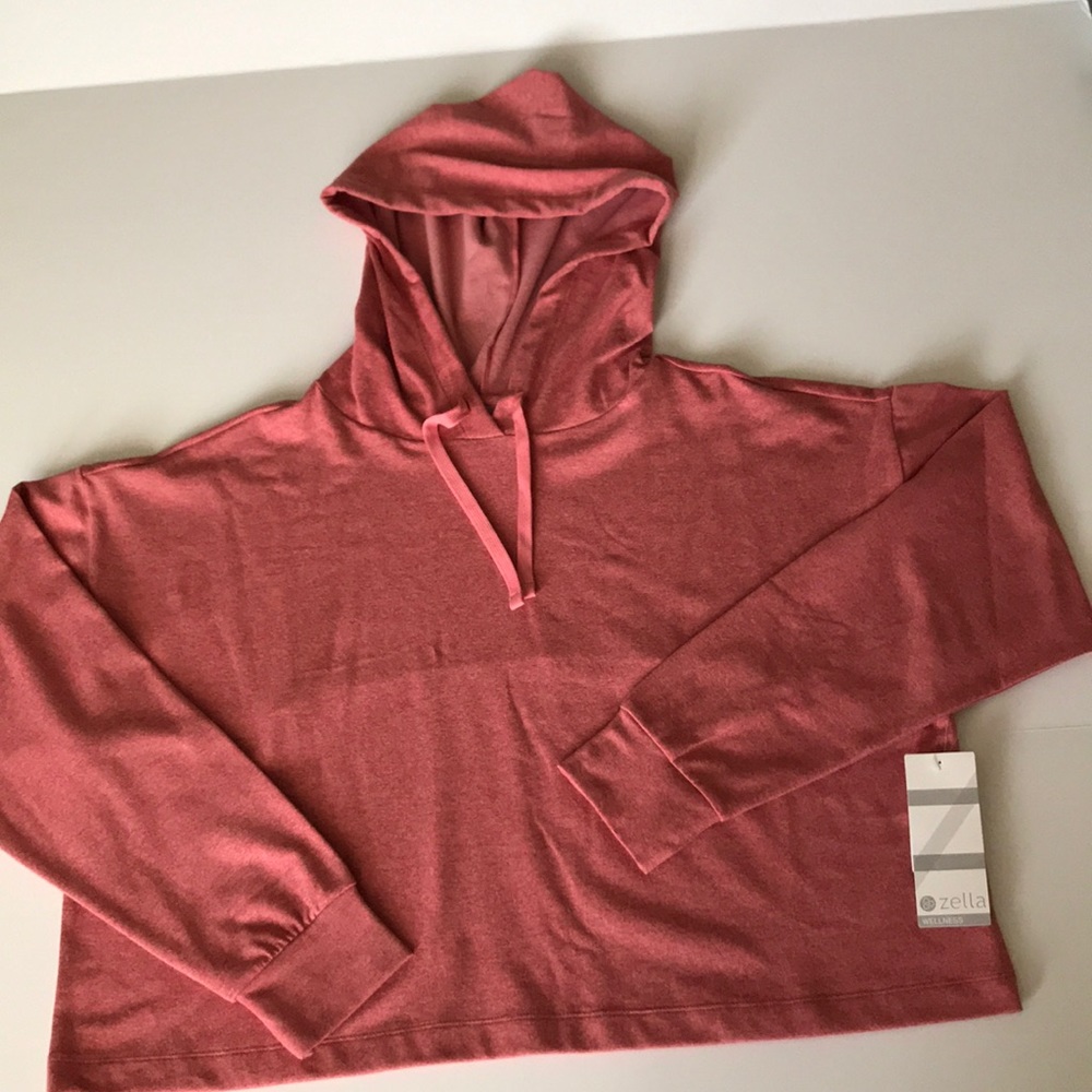 Zella Serene Cozy Melange Hoodie Coral Size S NWT - Picture 2 of 5